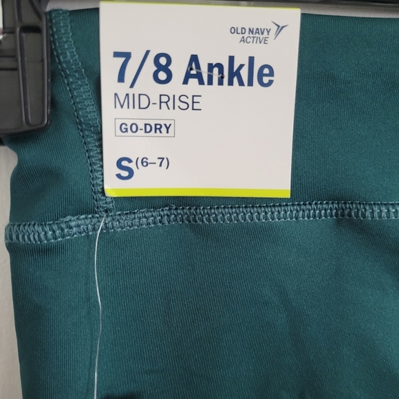 NWT Old Navy Active Girls Green 7/8 Ankle Mid-Rise GoDry Leggings Size Small 6/7 - Picture 3 of 6